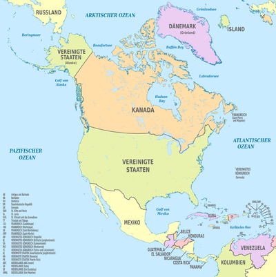 North America, administrative divisions - de - colored.png