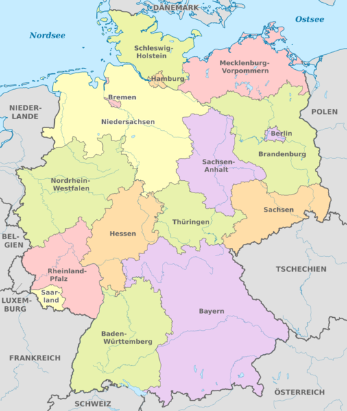 Datei:Germany, administrative divisions - de - colored.svg